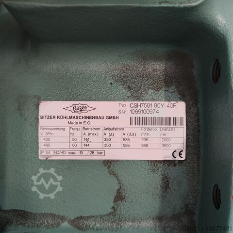 Screw compressors BITZER Srew compressor CSW8593-125Y-40P