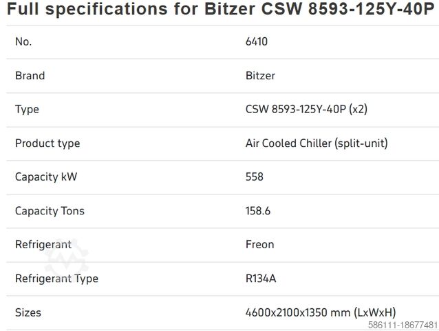Screw compressors BITZER Srew compressor CSW8593-125Y-40P
