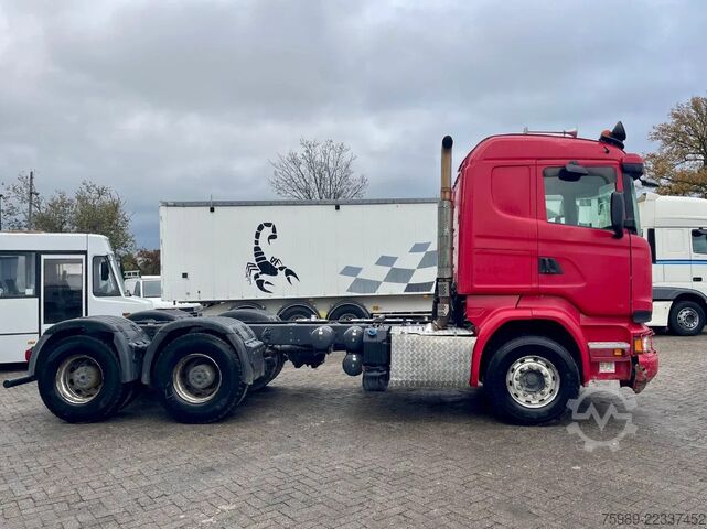 Chassis with cab Scania R580 V8 6x4, RETARDER, 614915 km FULL SPRING!  ...