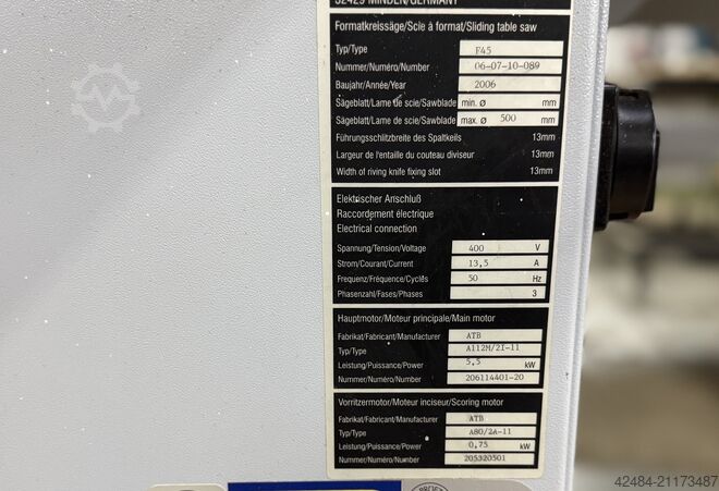 Formatkreissäge Altendorf F45