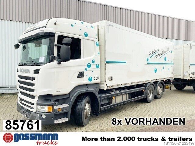 LKW mit Kofferaufbau Scania R450 LB 6x2-4 Getränkekoffer, Retarder,