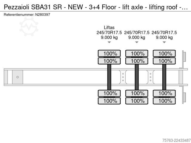 Cattle transport Pezzaioli SBA31 SR - NEW - 3+4 Floor - lift axle - liftin...
