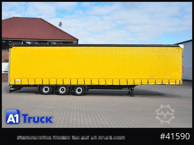 Open semitrailer with tarp SCHMITZ SCS 24, Mega, Varios, verzinkt, VDI 2700, DC 9.5