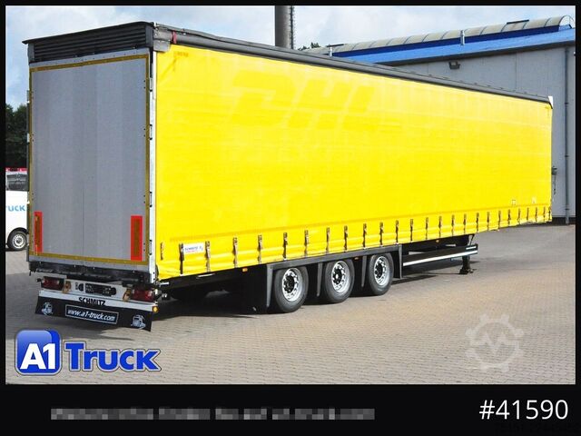 Open semitrailer with tarp SCHMITZ SCS 24, Mega, Varios, verzinkt, VDI 2700, DC 9.5