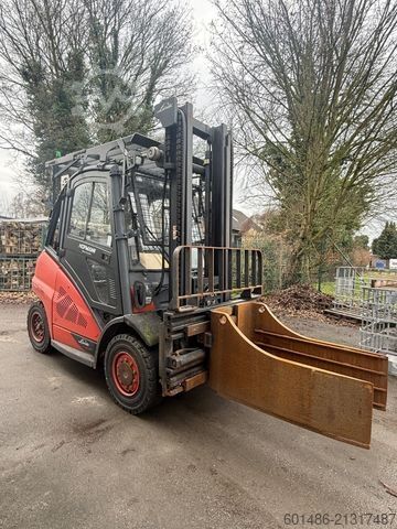 Front loader forklift LINDE H40 D mit Bellengreifer , klima