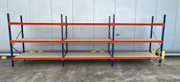 Wide span storage rack ca. 57 lfm. Weitspannregale H: 200 cm T: 80 cm , 400 kg Fachlast , 3 Ebenen