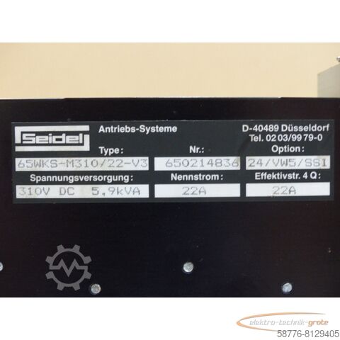 Component Seidel 65WKS-M310/22-V3 - 65WKS-M310 / 22-V3 Servoverstärker 5,9 kVA