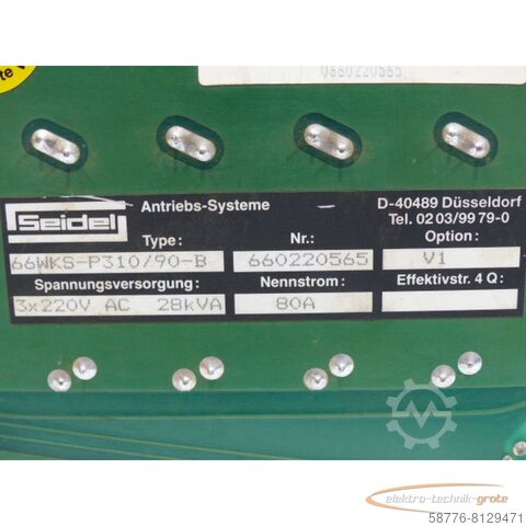 Component Seidel 66WKS-P310/90-B - 66WKS-P310 / 90-B Servoverstärker 28 KVA