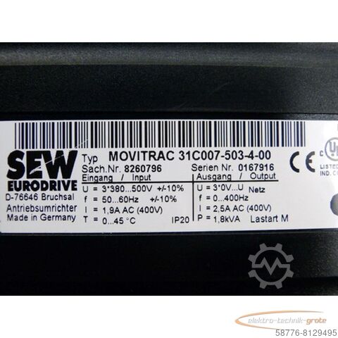 Component SEW-EURODRIVE Movitrac 31C007-503-4-0