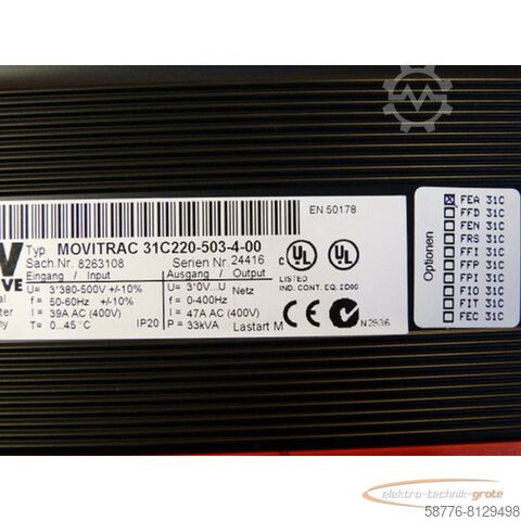 Component SEW-EURODRIVE Movitrac 31C220-503-4-00 SN:24416