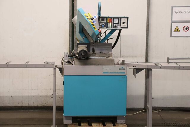Double miter band saw with roller conveyor Berg & Schmidt GBS 250 Super AutoCut 2-stufig