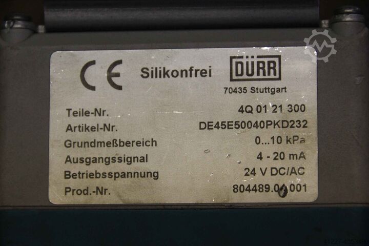 Differential pressure switch Dürr 0...10 kPa