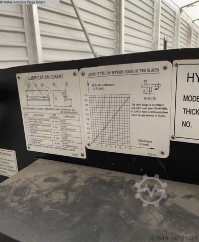 Plate Shear - Hydraulic TUMAC QC 6 x 3200
