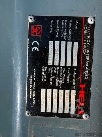 VS-22997 Elektrischer Dreifachmast-Gabelstapler Heli 2 Tonnen HELI CPD20SO