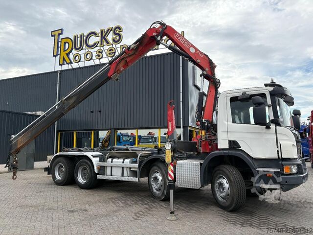 Kranwagen Scania P 410 + FASSI F 165 - 2X EXT. + 8X4 + HAAKARM S...