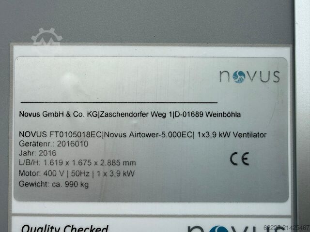 Extraction system, filter ventilation NOVUS AIRTOWER-5.000 EC