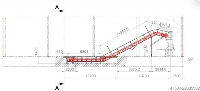 Chain belt conveyor Avermann KGS GB1500