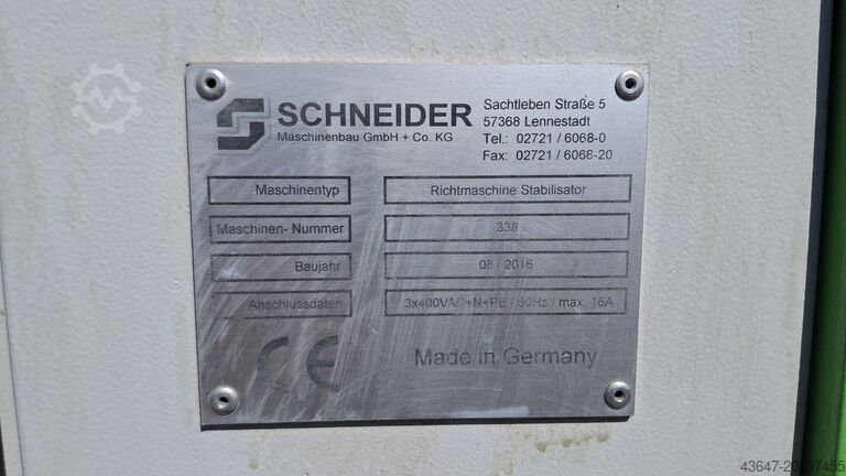 Steel rod straightening Schneider