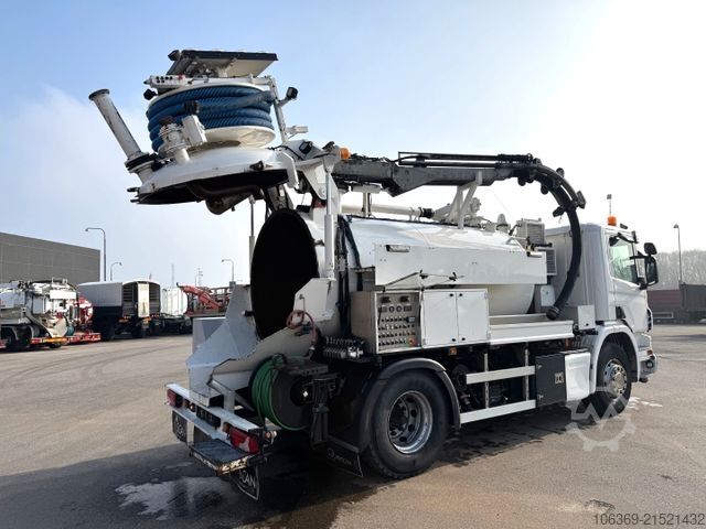 Saugwagen SCANIA P320 4x2 Hvidtved Larsen 7000 L Kombi