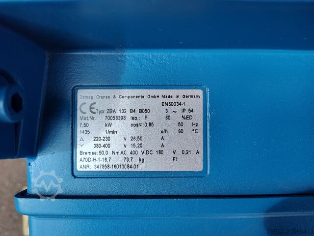 Electric motor DEMAG ZBA132 B-4 B050 aanbouw A70D