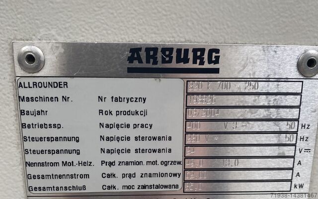Spritzgießmaschine Arburg 320K 700-250