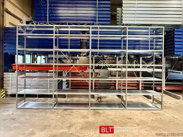 Kragarmregal 5,24 lfm Gebrauchtes STOW Fachbodenregal 300 cm hoch, 60 cm tief, 7 Lagerebenen