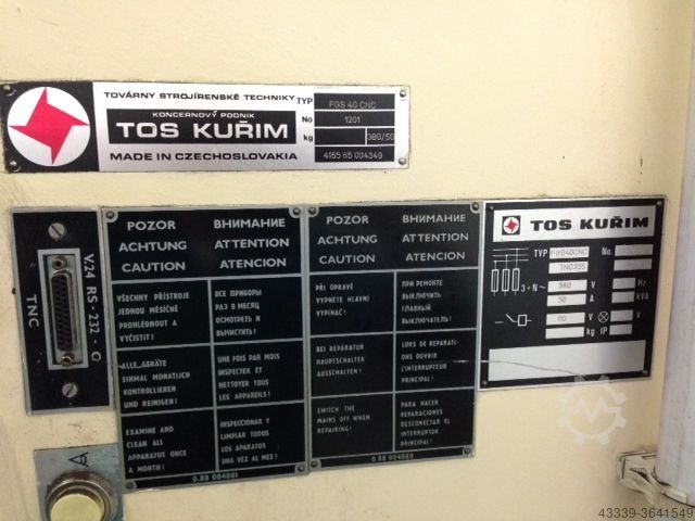 CNC milling machine TOS FGS40CNC