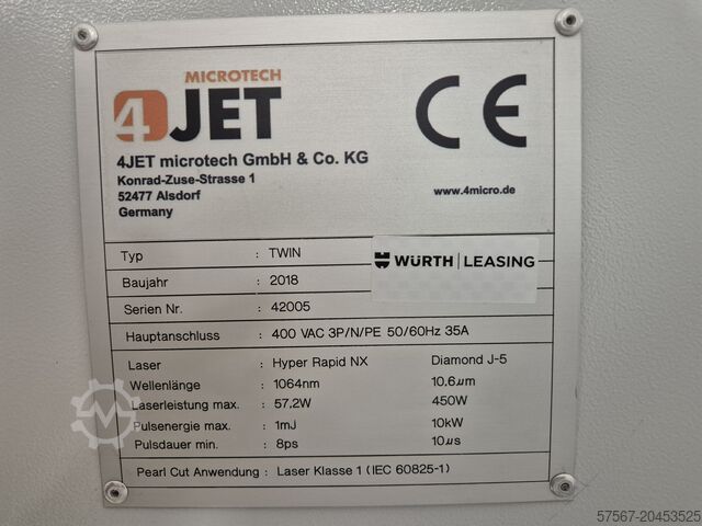 Laserschneidanlage 4JET MICROTECH TWIN 2