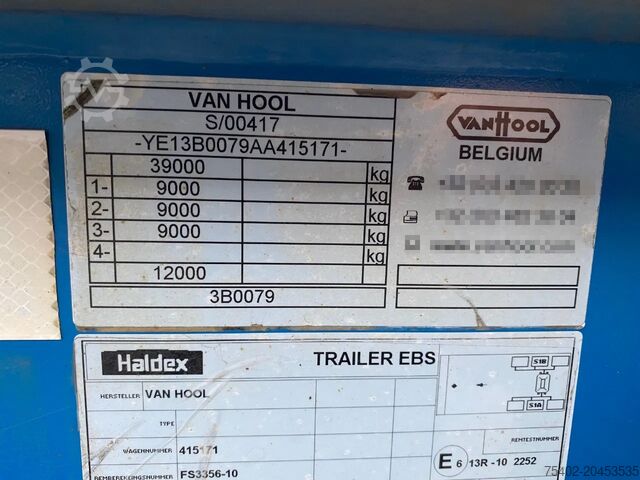 Containertransport Van Hool 3B0079 / 2x Extendable / SAF Disc