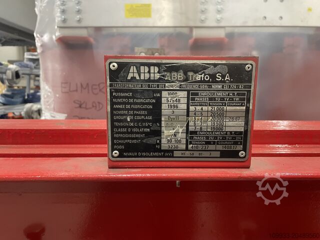 Trockentransformator ABB DTE 1000/24