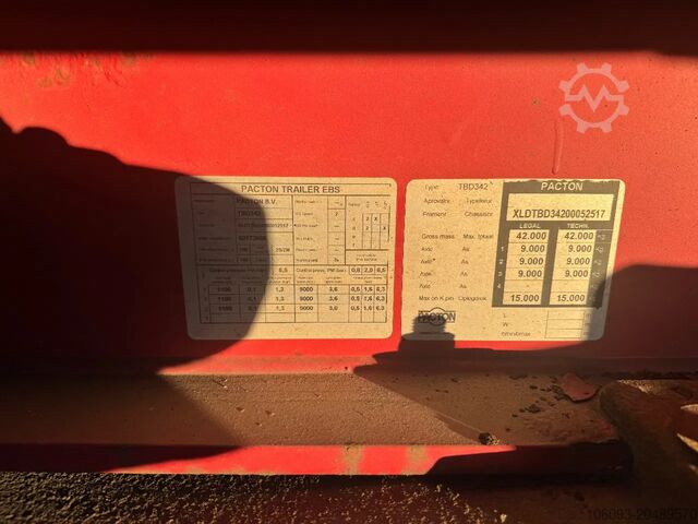 Schiebeplanen Pacton 3-ass schuifzeilen oplegger