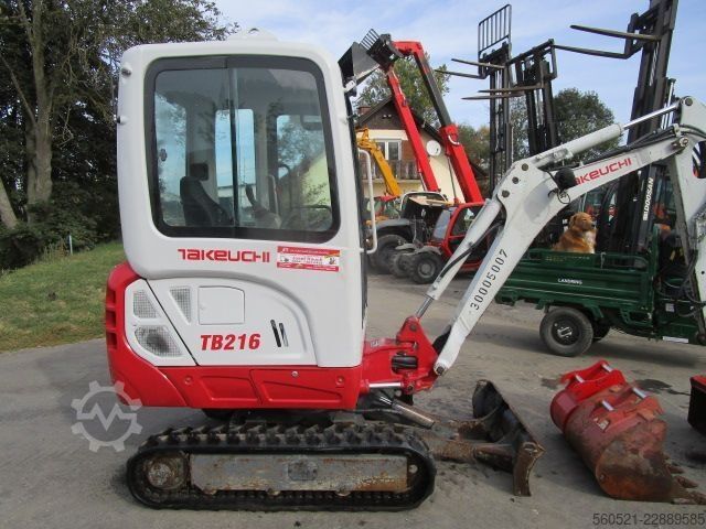 Minibagger Takeuchi TB 216 - POWERTILT + hydraul. Schnellwechsler + 3