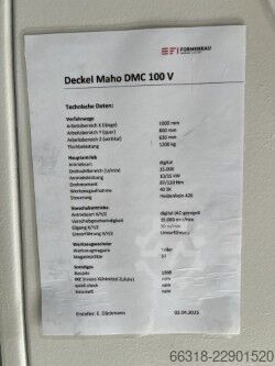 Vertical machining center Deckel Maho DMC 100 V
