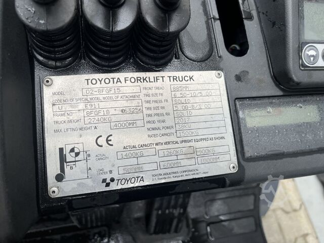 LPG Forklifts Toyota 8FGF15