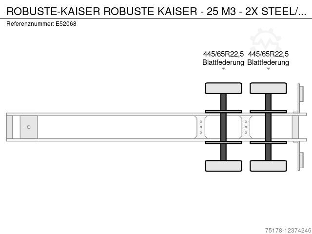 Kipper Kaiser ROBUSTE KAISER - 25 M3 - 2X STEEL/LAMES SUSP.