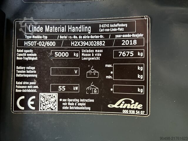 Linde H50T with Kaup fork positioner Linde H50T