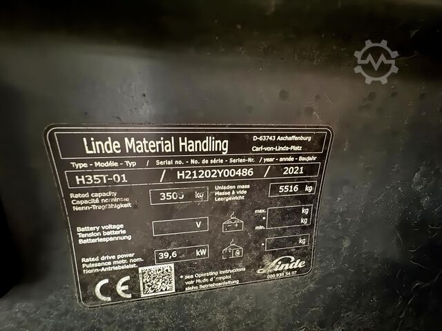 2021 UVV 09/2027 17,634 hours Linde H35T