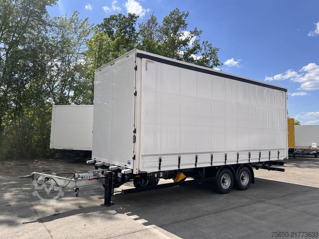Open trailer with tarp Möslein TPW 105 D Schwebheim  Tandem- Planenanhänger Durchladen