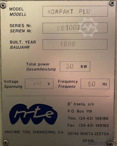 CNC bed milling machine MTE Kompakt Plus