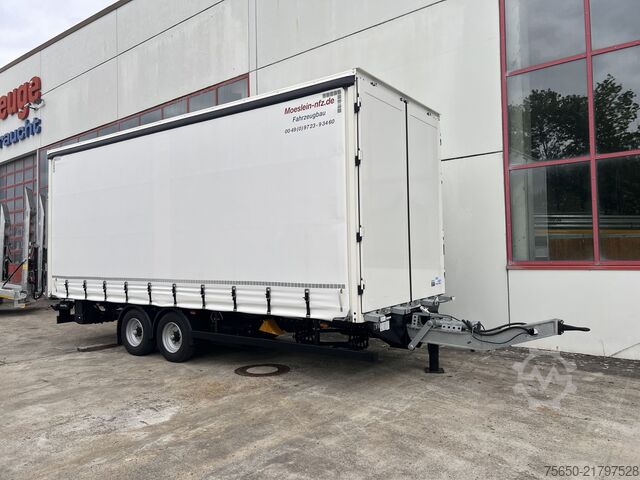 Open trailer with tarp Möslein TPS 105 D-L  Planenanhänger, Ladebordwand + Durchladbar neuwertig