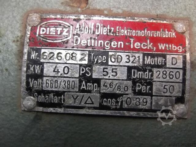 Electric motor 4 kW 2860 Rpm Dietz GD321