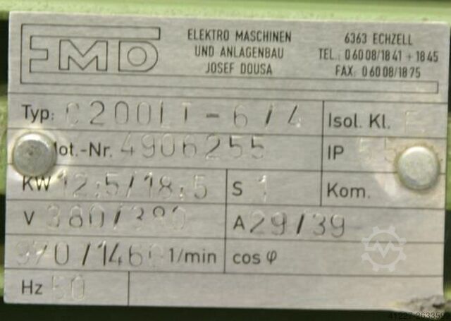 Electric motor 12.5/18.5 kW 970/1460 Rpm EMD C200LT-6/4