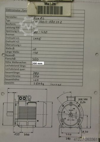 Electric motor 45 kW 2945 rpm Ecoair KN7200M-AB039-Z