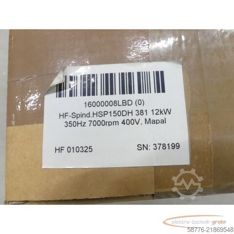 Component GMN HF-Spindel HSP150DH 381 12 kW 350Hz 7000rpm 400V SN: 378199 --