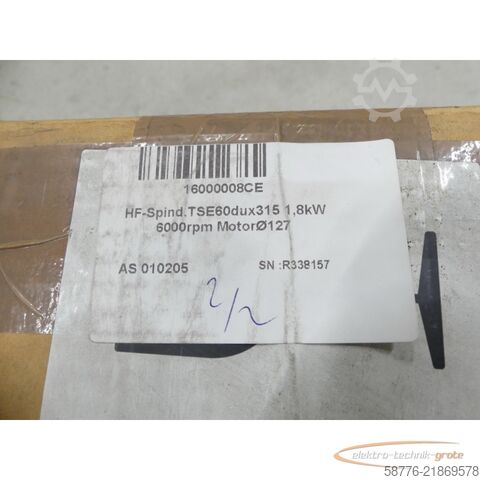 Component GMN TSE 60 du X 315 1,8kW 6000rpm m. Georgii Kobold KOD 526/XF/W/S215/X ungebr.