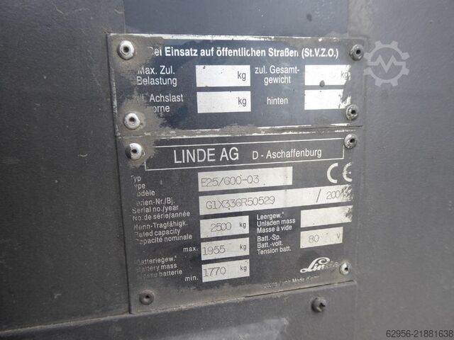 Electric 4-wheel forklift Linde E25-03/600