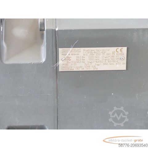 Control unit Siemens 1FT6105-8AC71-4EB1 Synchronservomotor SN.E J494320101003