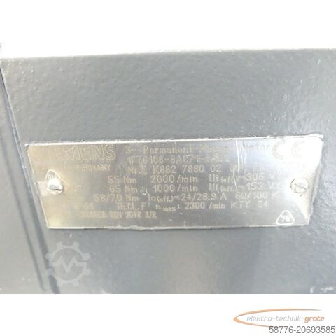 Control unit Siemens 1FT6108-8AC71-4AG1 Synchronservomotor SN ZK882788002004