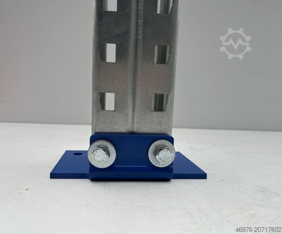 Hochregallager Palettenregal SSI Schäfer PR600 Typ: FT111 Fußplatte für 100 mm Rahmenprofil