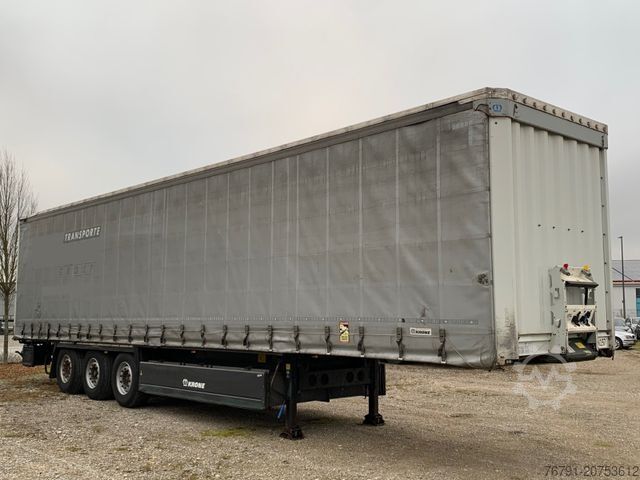 Open semitrailer with tarp KRONE Standard_ FerryLashing_Palettenk_ SAF_ Liftachse
